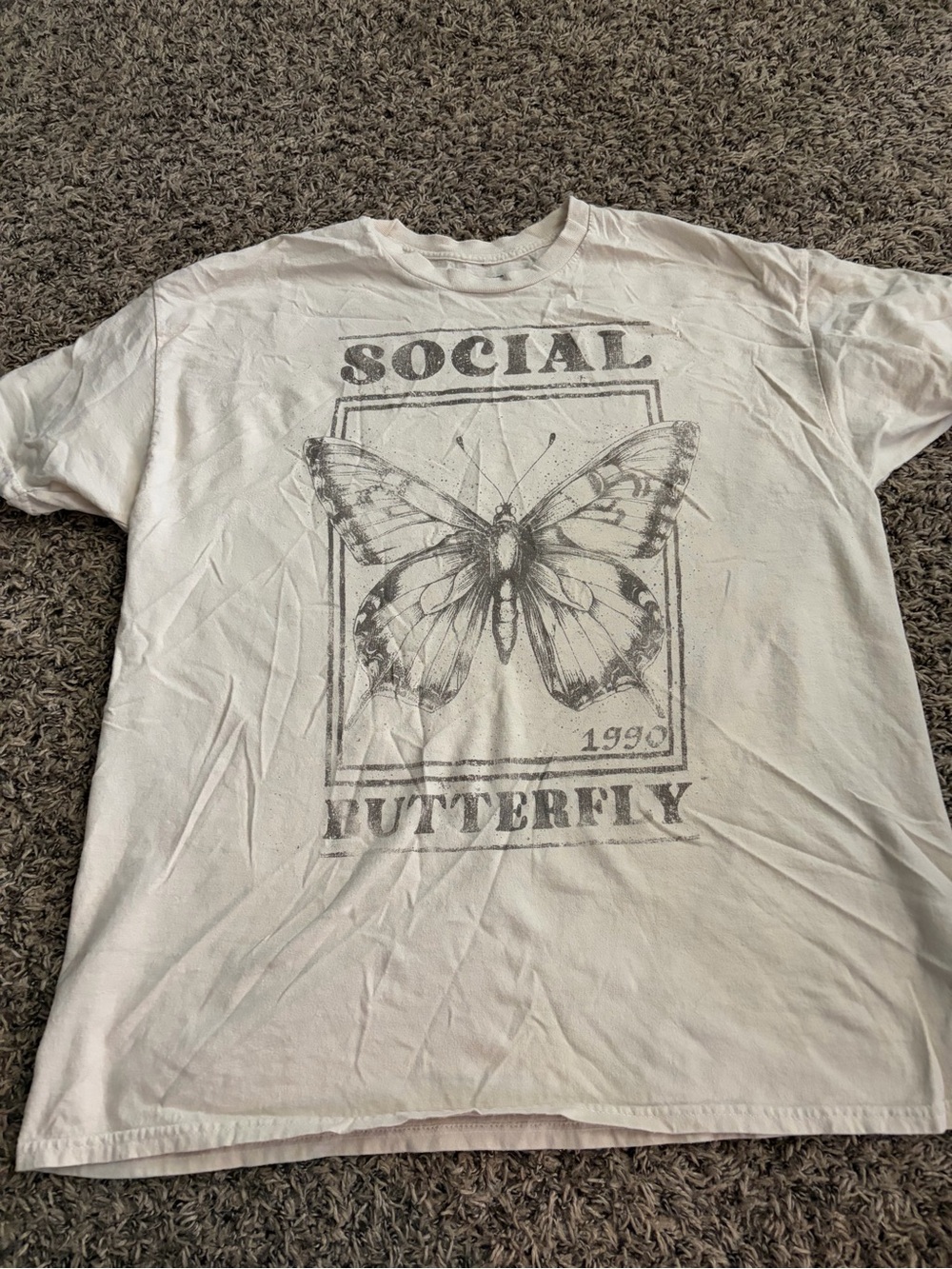 Social Butterfly Graphic Tee - White